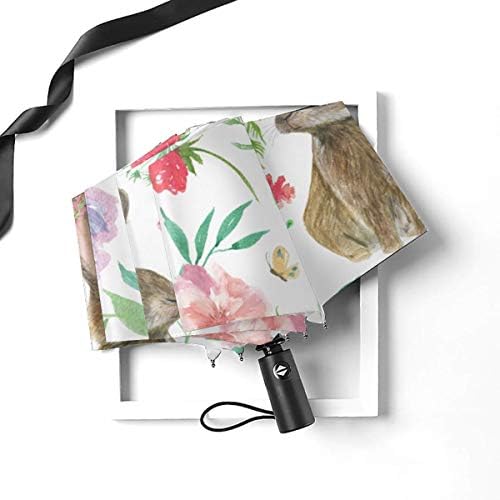 ウサギと花の折りたたみ傘 Amazon.co.jp: 折りたたみ傘 ウサギときれいな花 軽量 ワンタッチ自動
